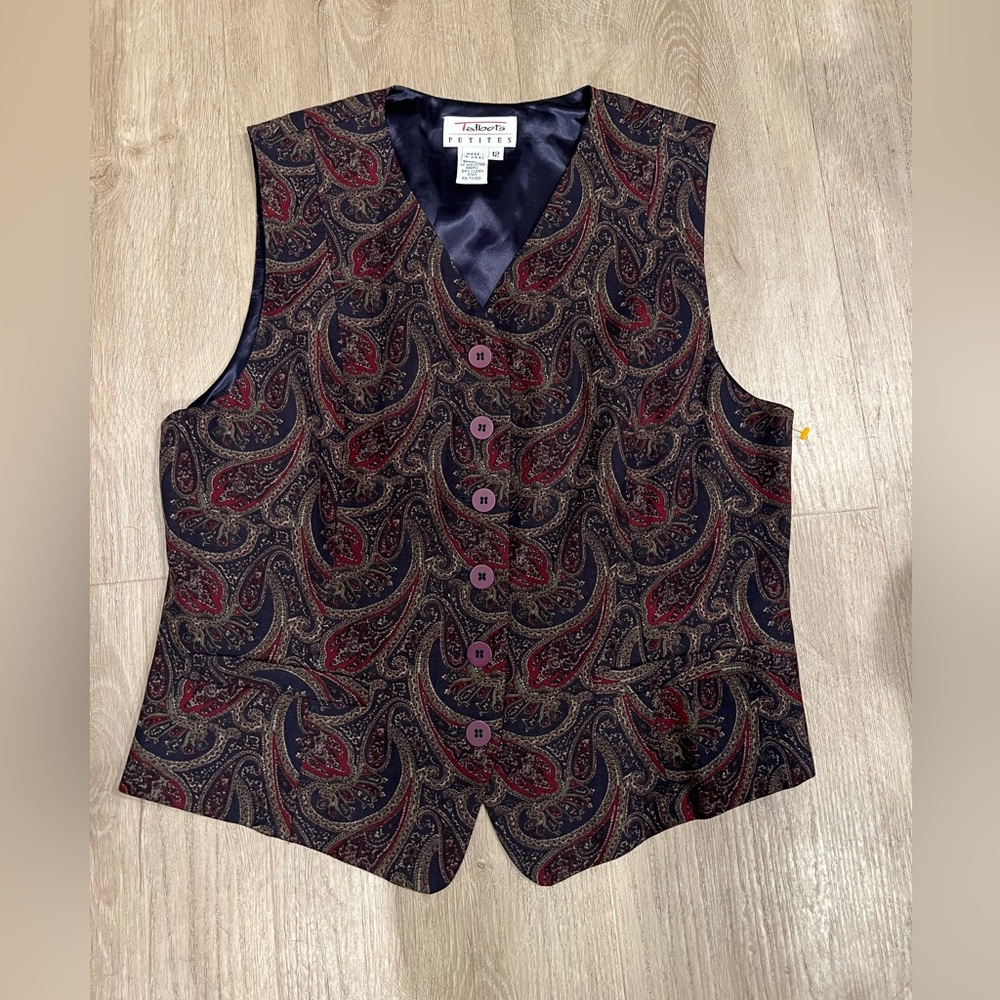 90s Vintage Talbots paisley vest!